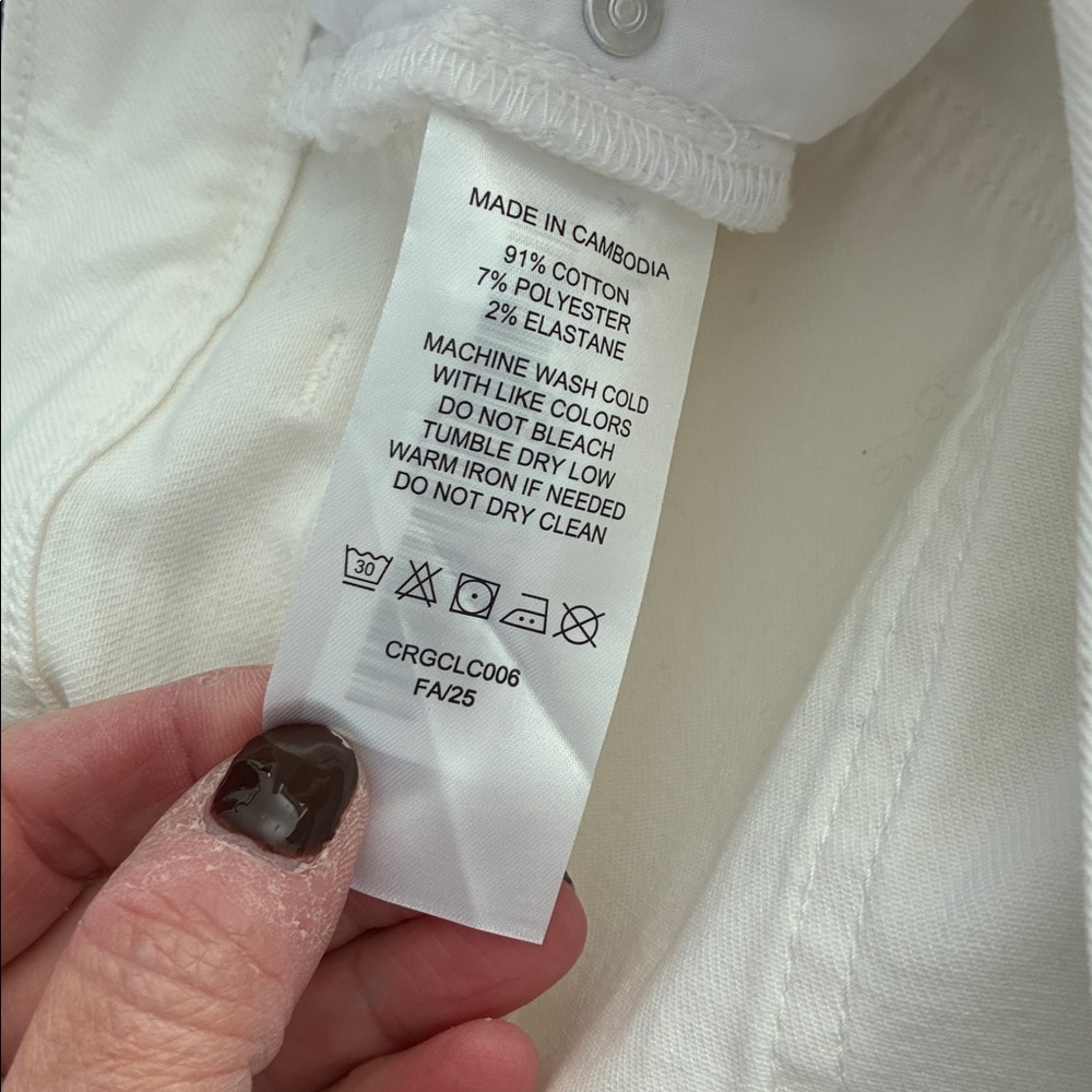 Luna Stretch Slim Straight Jeans Cloud White Size 26 - Picture 9 of 9